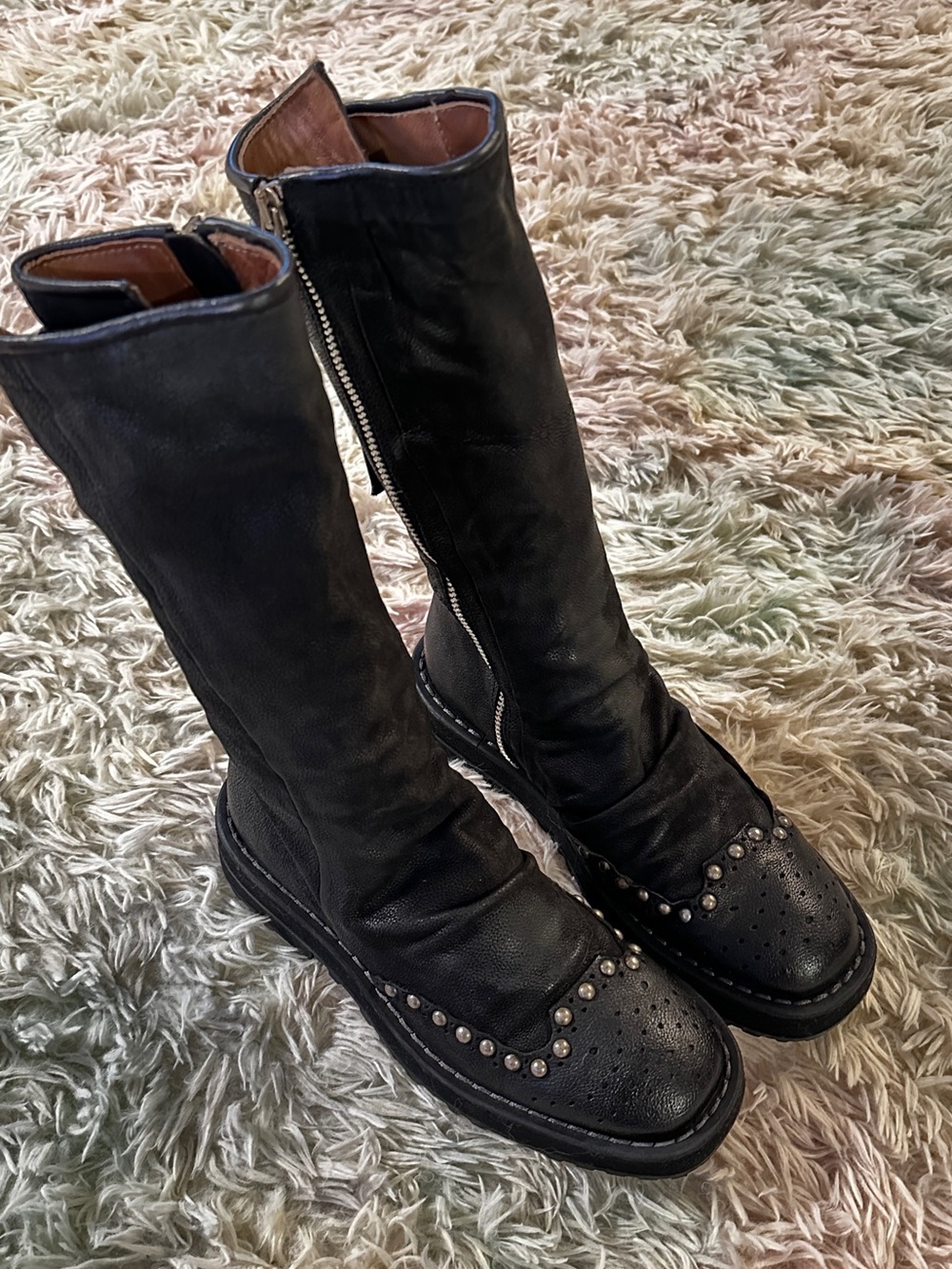 New A.S.98 Thatcher Studded Moto Boots in Black Size 37 - Picture 3 of 11